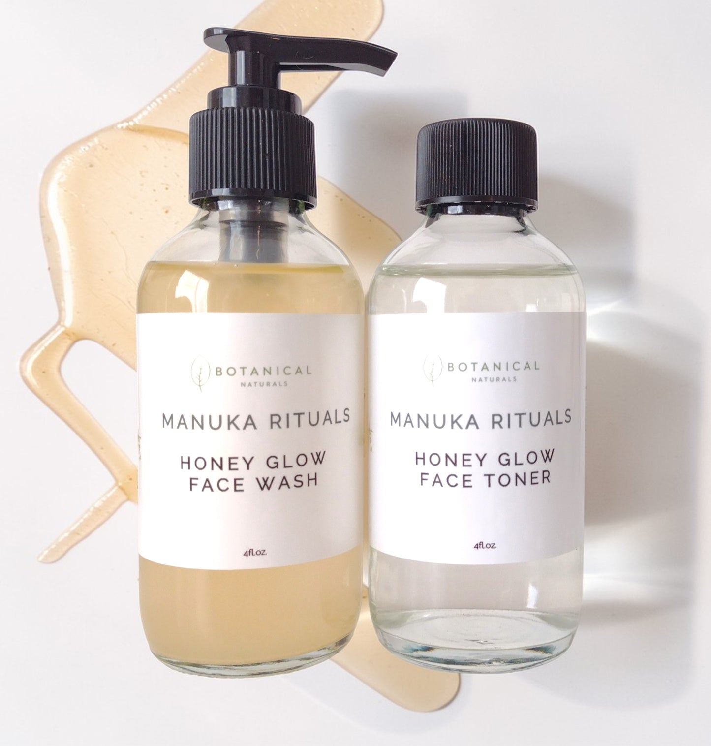 Manuka Honey Face Wash & Toner Set - Honey Glow - Gentle Skincare