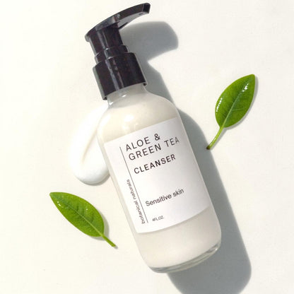 Sensitive Skin Facial Cleanser - Aloe & Green Tea - Non Drying Face Wash