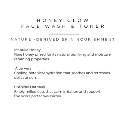 Manuka Honey Face Wash & Toner Set - Honey Glow - Gentle Skincare