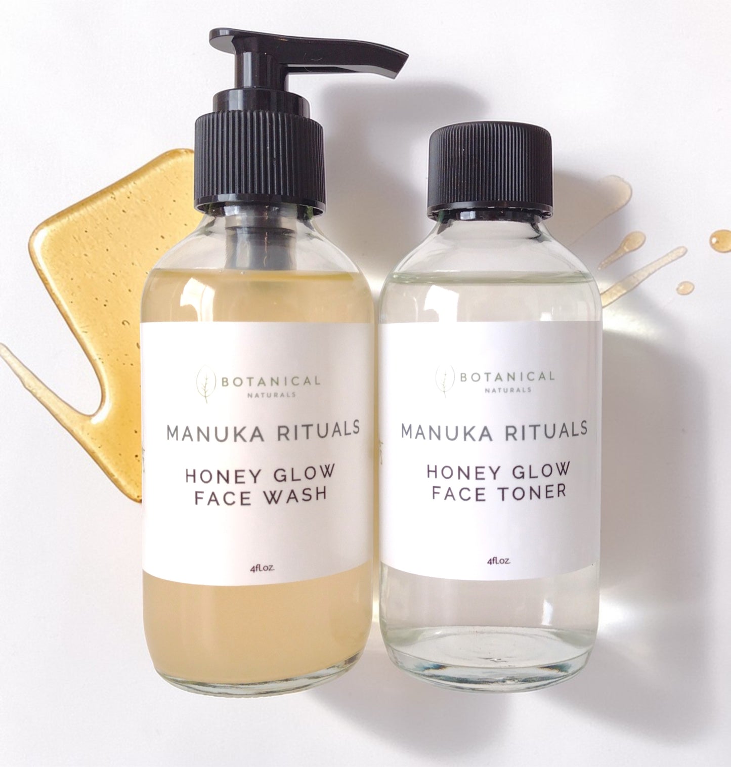 Manuka Honey Face Wash & Toner Set - Honey Glow - Gentle Skincare
