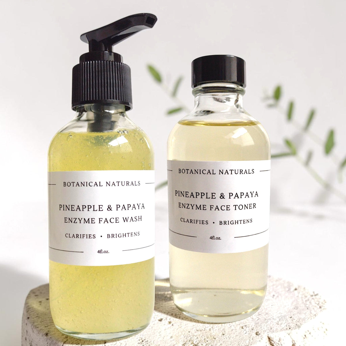 Pineapple & Papaya Brightening Duo - Enzyme Face Wash - Clarifying Toner