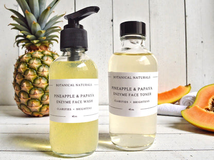 Pineapple & Papaya Brightening Duo - Enzyme Face Wash - Clarifying Toner