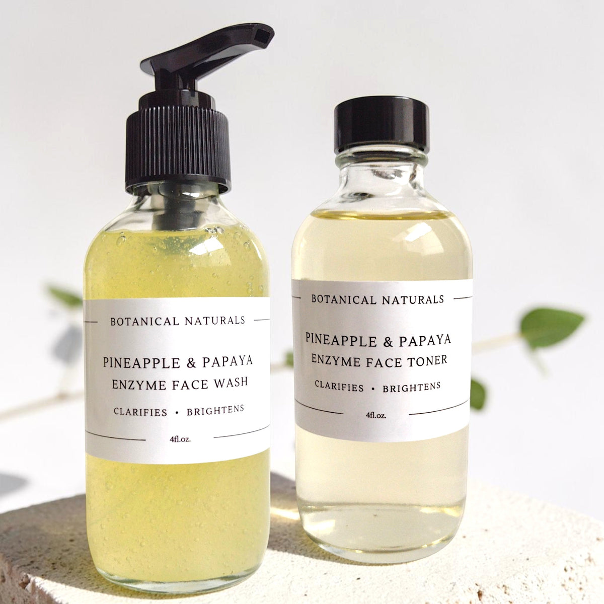 Pineapple & Papaya Brightening Duo - Enzyme Face Wash - Clarifying Toner