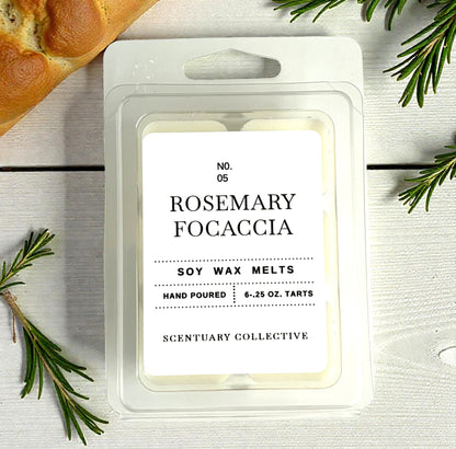 Rosemary Focaccia Soy Wax Melts – Herbaceous Rosemary & Warm Olive Bread Aroma