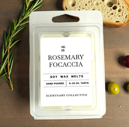 Rosemary Focaccia Soy Wax Melts – Herbaceous Rosemary & Warm Olive Bread Aroma