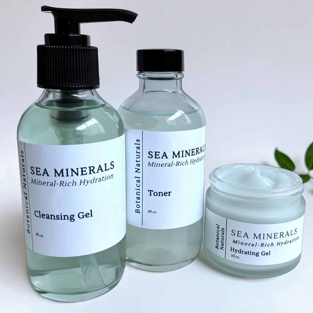 Sea Minerals Daily Skincare Set - Face Wash, Face Toner & Gel Moisturizer