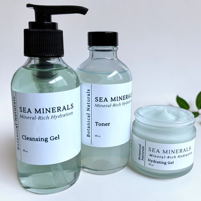 Sea Minerals Daily Skincare Set - Face Wash, Face Toner & Gel Moisturizer