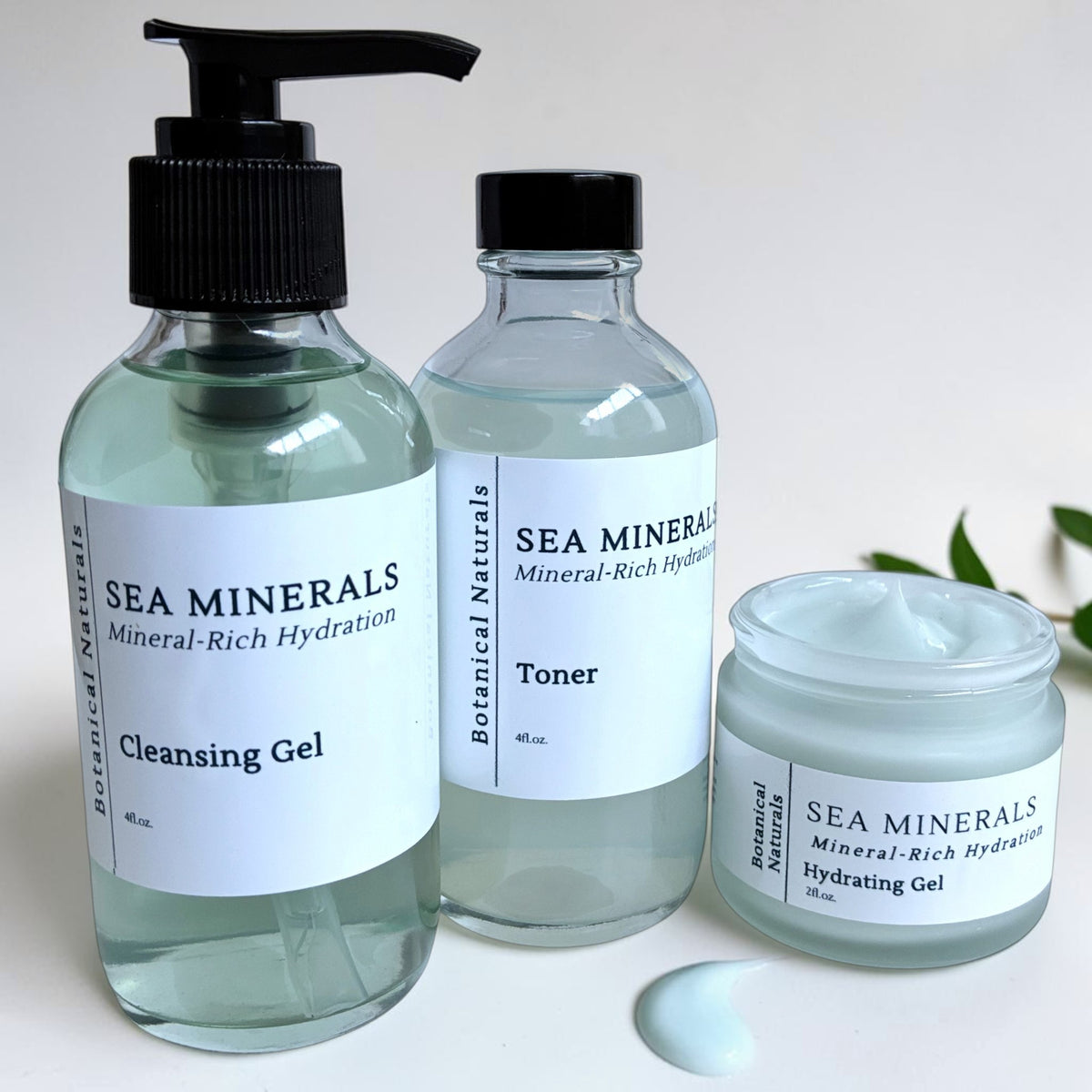 Sea Minerals Daily Skincare Set - Face Wash, Face Toner & Gel Moisturizer