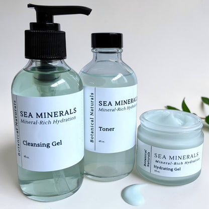 Sea Minerals Daily Skincare Set - Face Wash, Face Toner & Gel Moisturizer