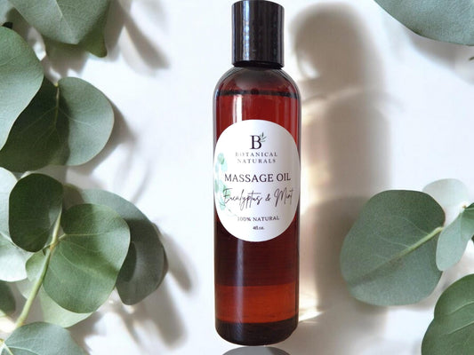 Eucalyptus & Mint Massage Oil, Sore Muscle Relief